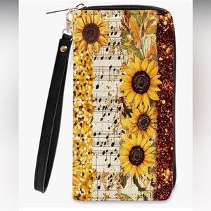 🆕 Golden Leopard Print Themed Wallet for Women - Sunflower